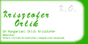 krisztofer orlik business card